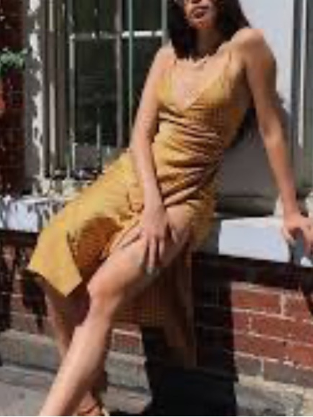 Urban Outfitters UO Lily S Wrap Midi Dress Yellow Geometric Dot Size M